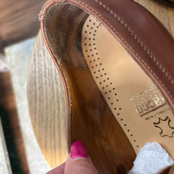 Vintage Tacco Comfort Brown Leather Mens Lace-Up Dress Shoes 9.5 M - Picture 5 of 9